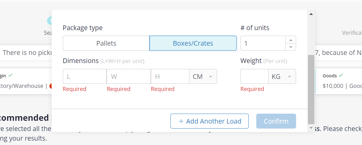 Where can I find my load dimensions for the most accurate Quote?