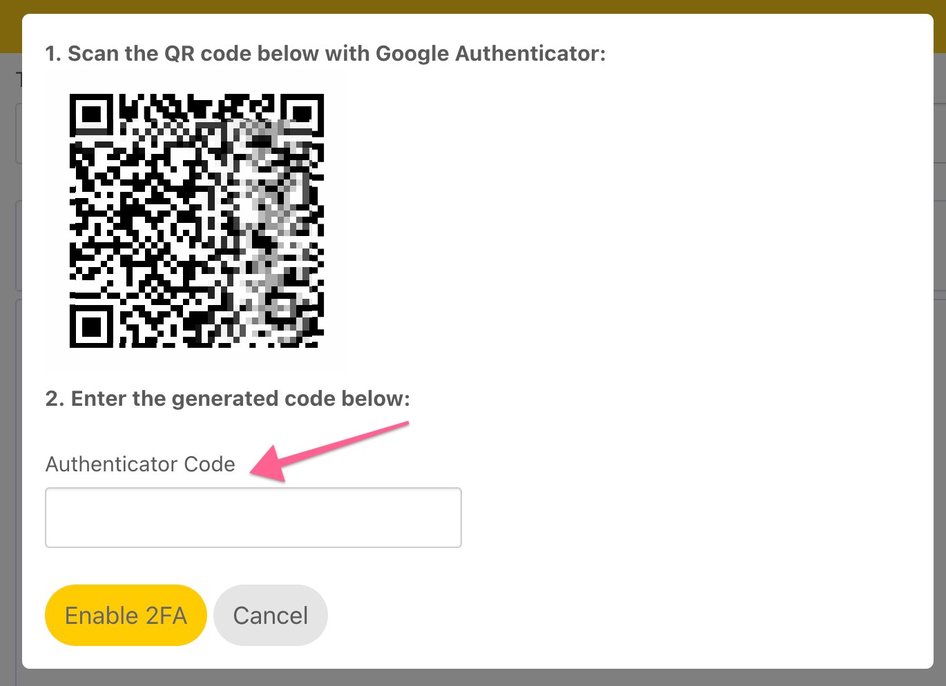 How to enable Two Factor Authentication (2FA)