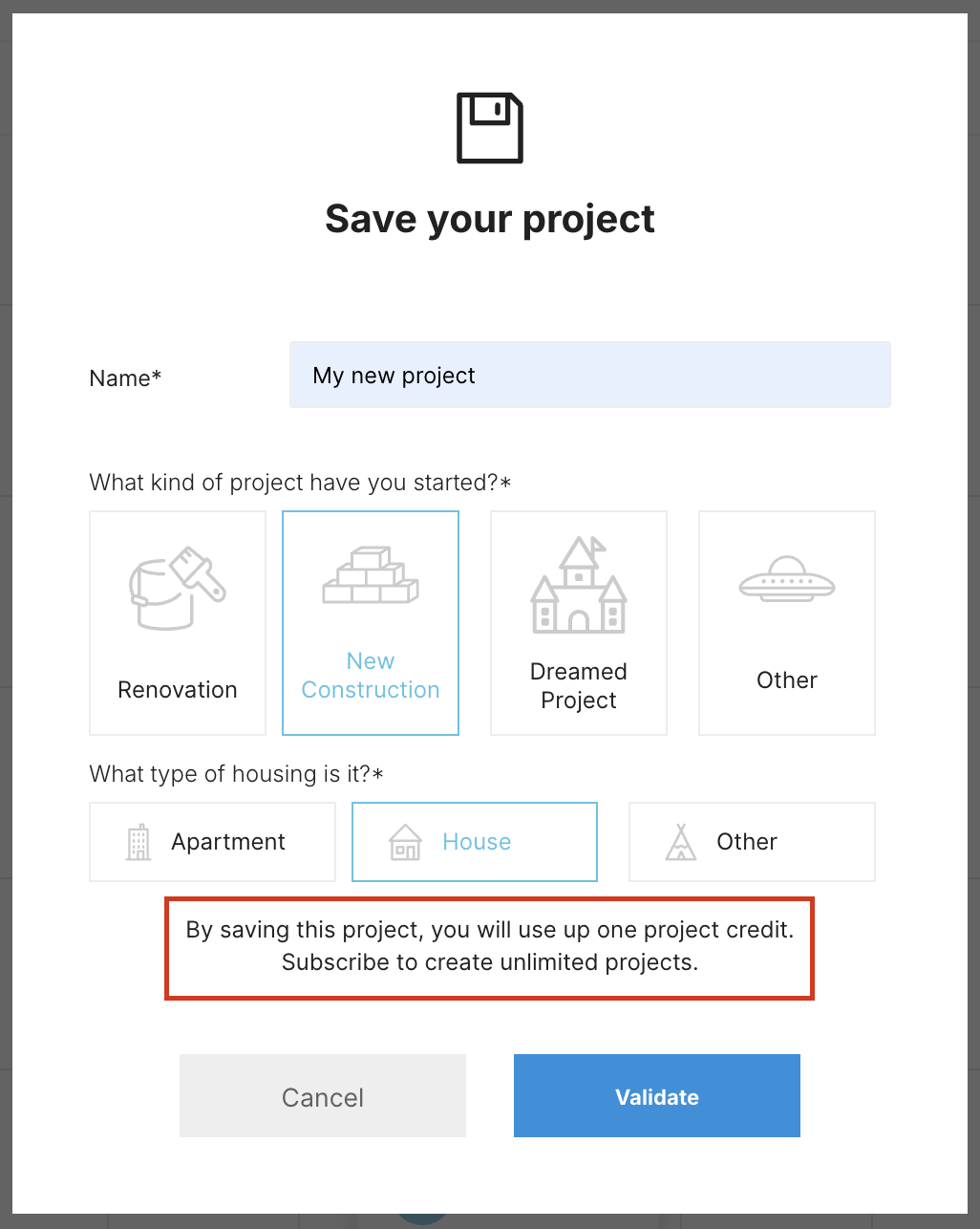 Why can't I create an additional project?