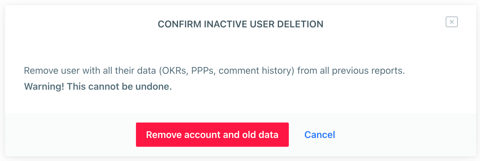 Delete user account