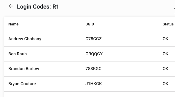 Begcode Beg View BGID Codes and Status